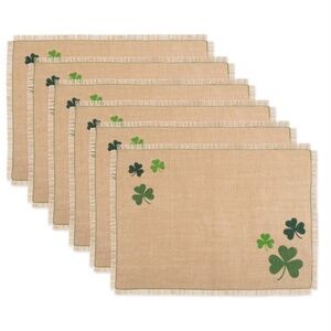 Design Imports Shamrock Jute Placemat, Set of 6 - Tan